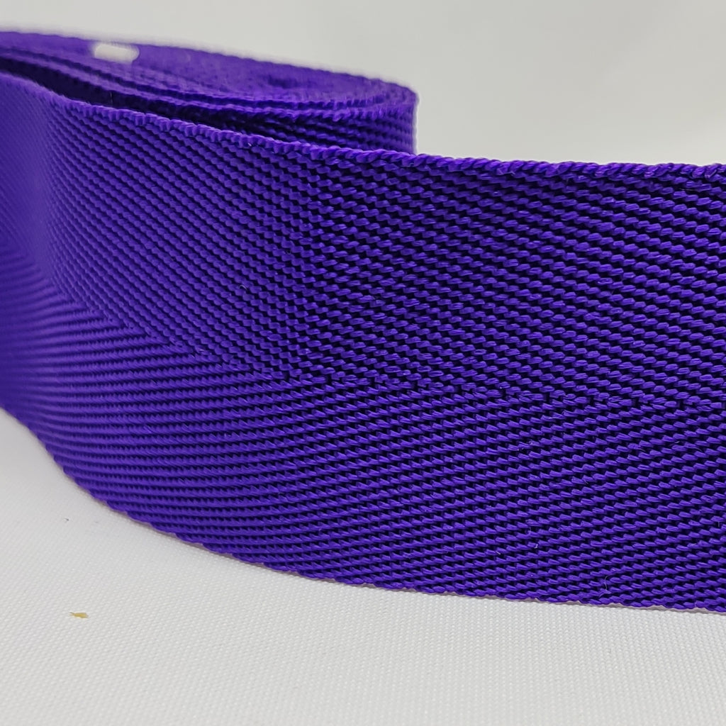 Purple 50 millimetre polypropylene V-Twill webbing