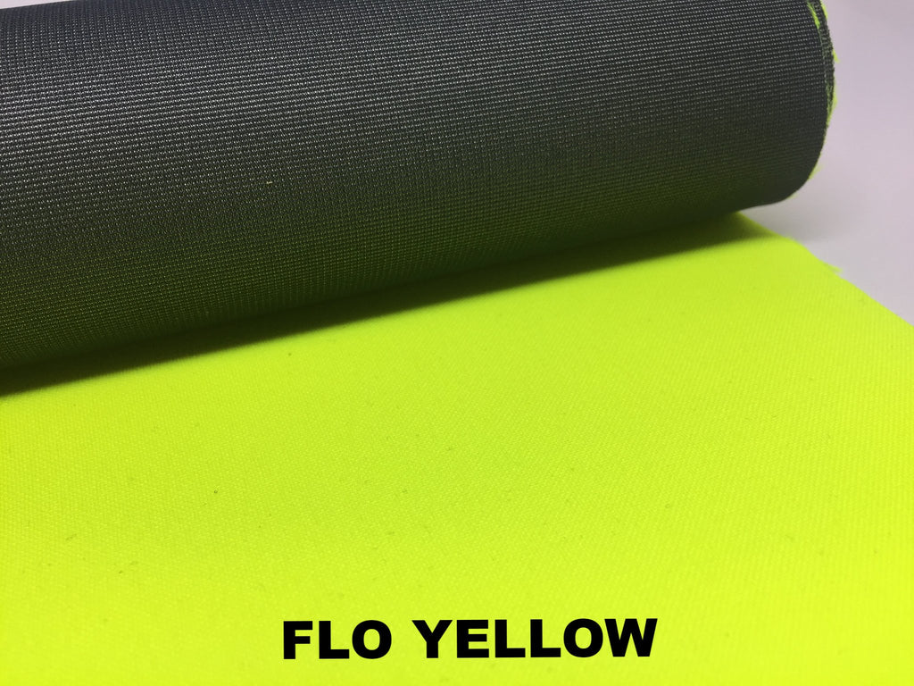 Fluorescent yellow 3 Layer polyester with navy blue underside