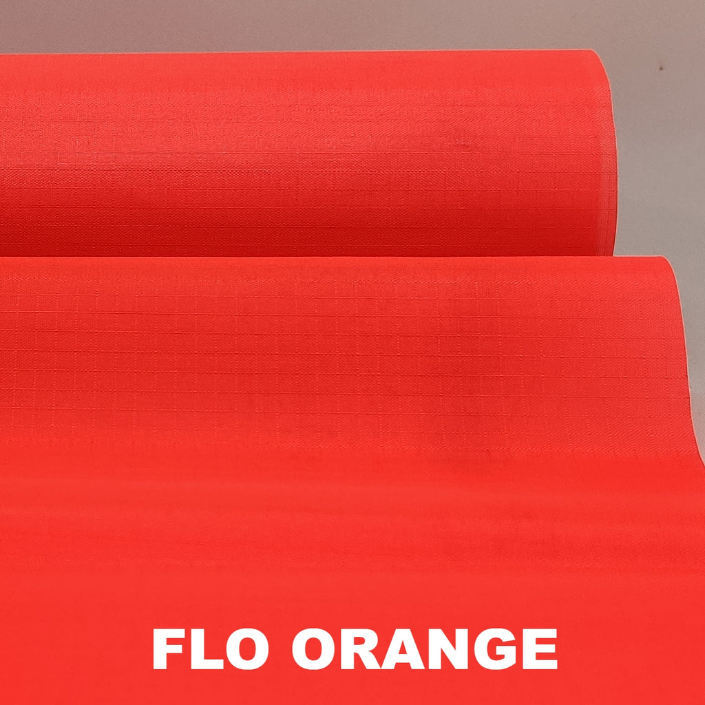 Fluorescent orange waterproof ripstop nylon fabric limited clearance 