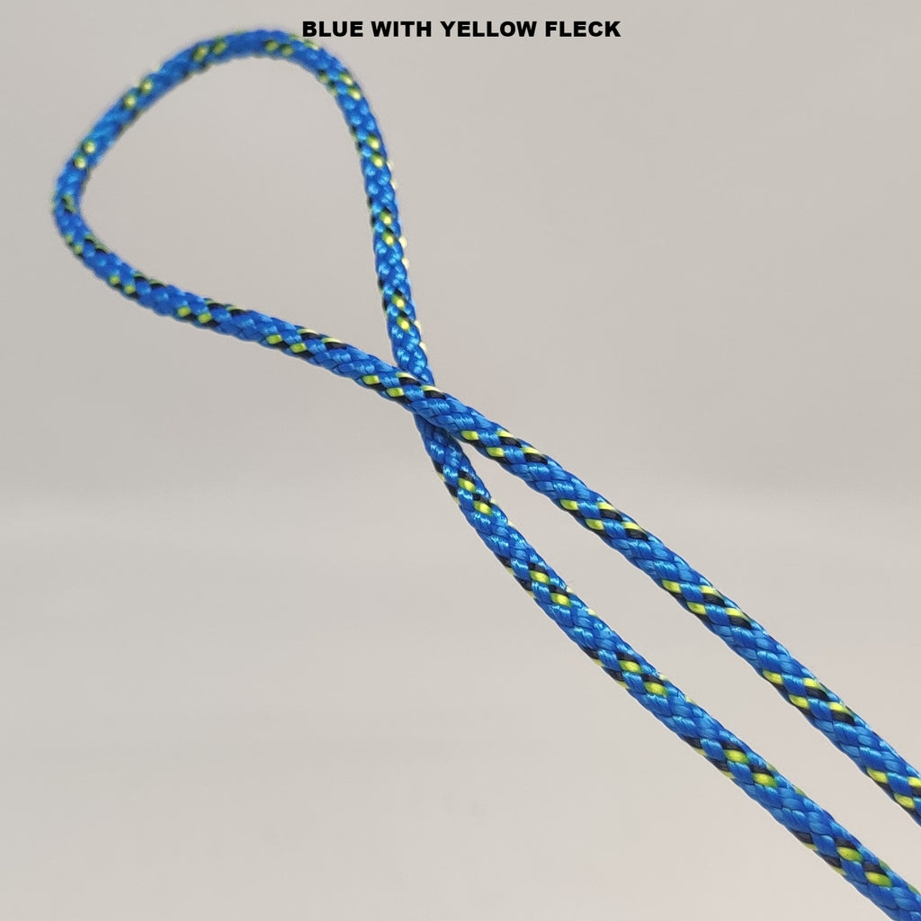 Blue dinghy dyneema cord with black and yellow fleck, 3 millimetres