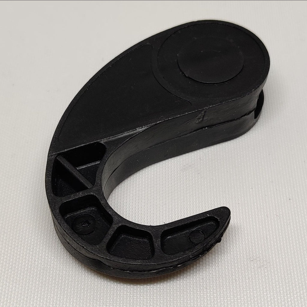 Black plastic adjustable shockcord hook