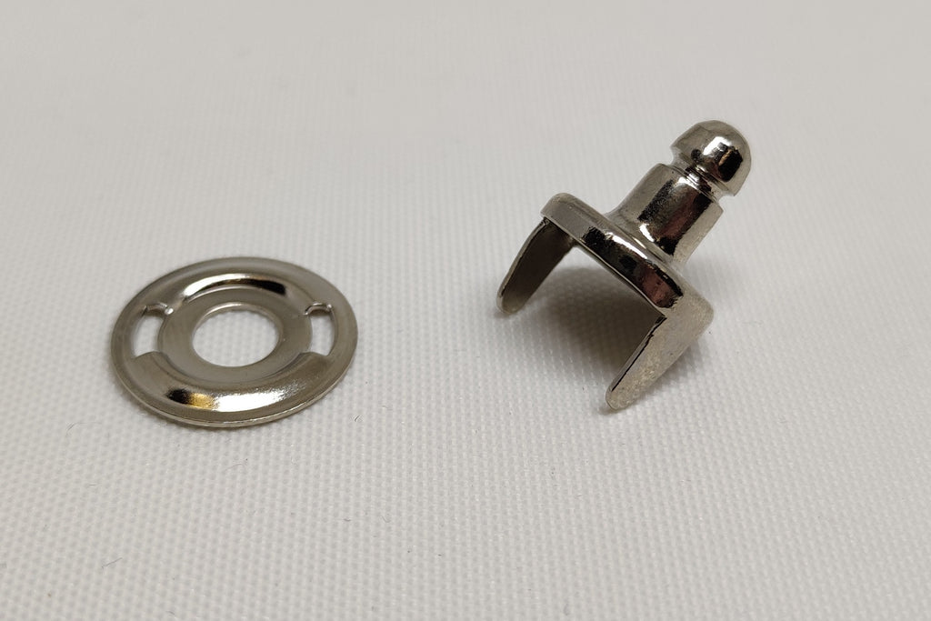 Metal cloth to cloth clinch stud with backing plate from Lift The Dot