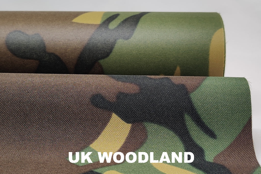 UK Woodland camouflaged polyester