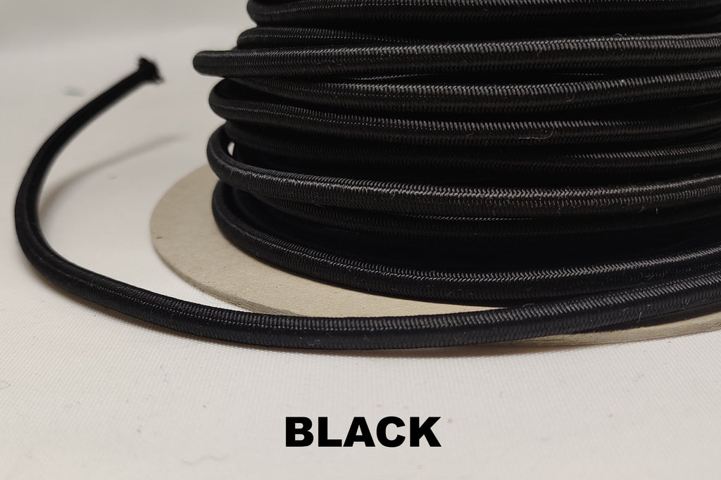 Black 5 millimetre elasticated sock cord