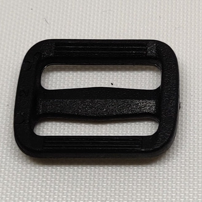 Black plastic 20 millimetre triglide buckle from ITW Nexus