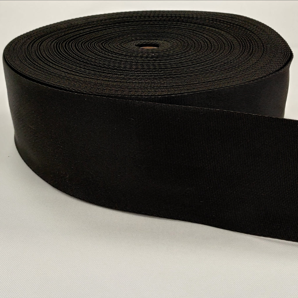 Black polypropylene 100 millimetre webbing