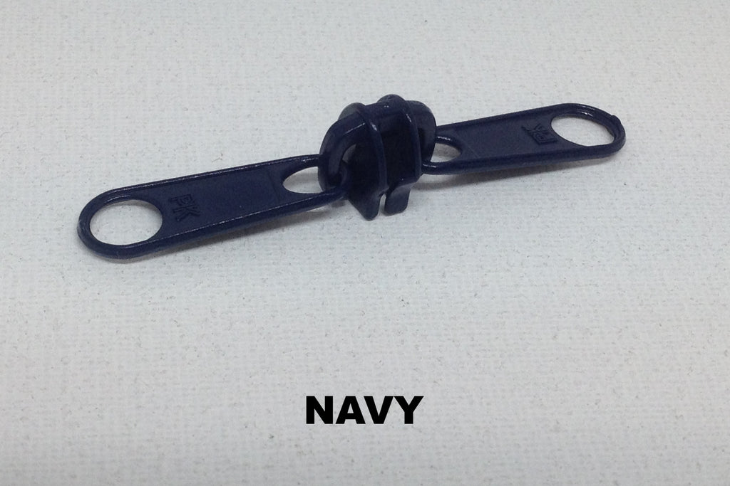 Navy blue metal Z790 double slider for coil zip