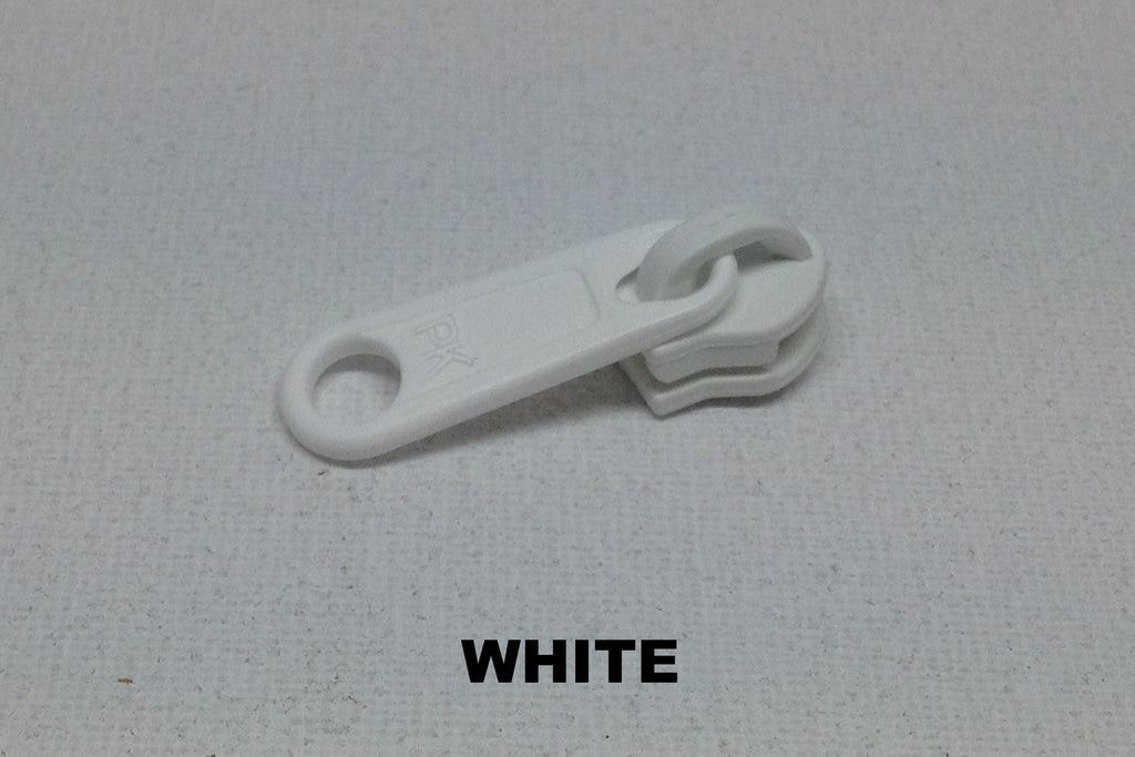 White  Z790 single plastic slider for coil zip