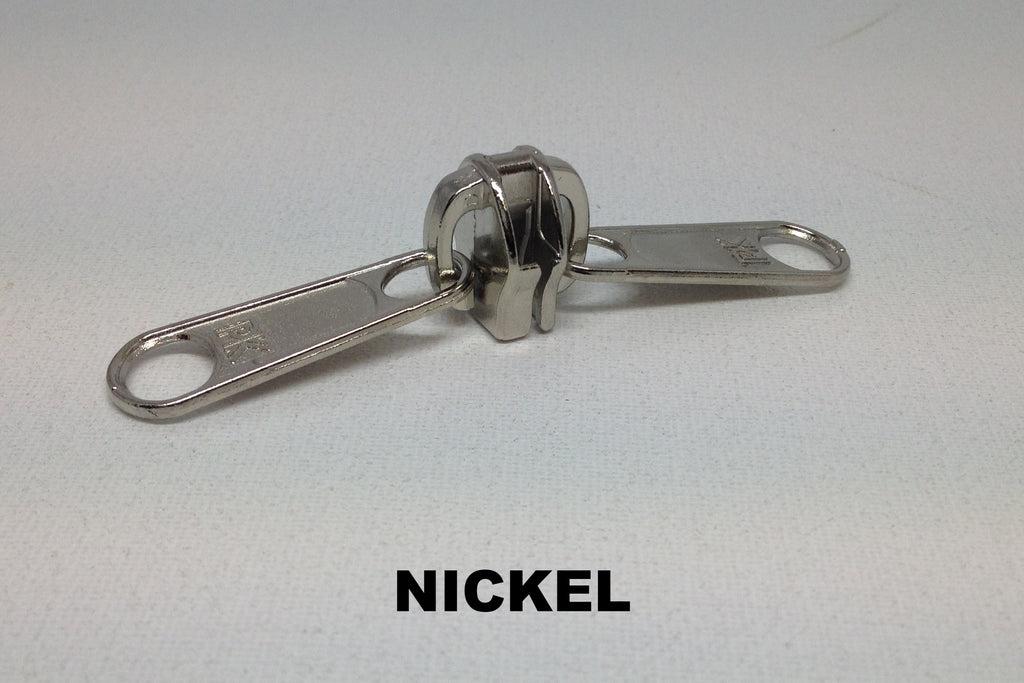 Nickel Z990 metal double slider for coil zip