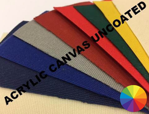 Uncoated acrylic canvas shown available in multiple colours