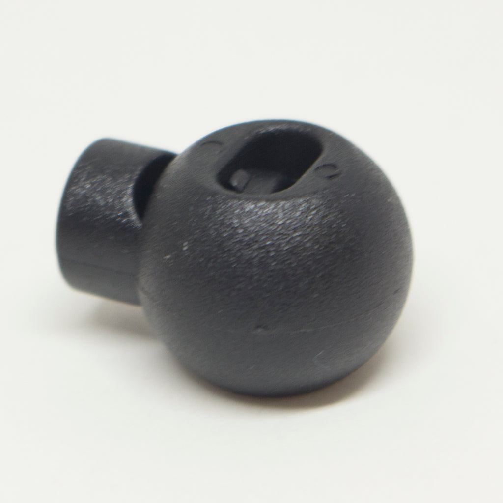 Black plastic round cord lock