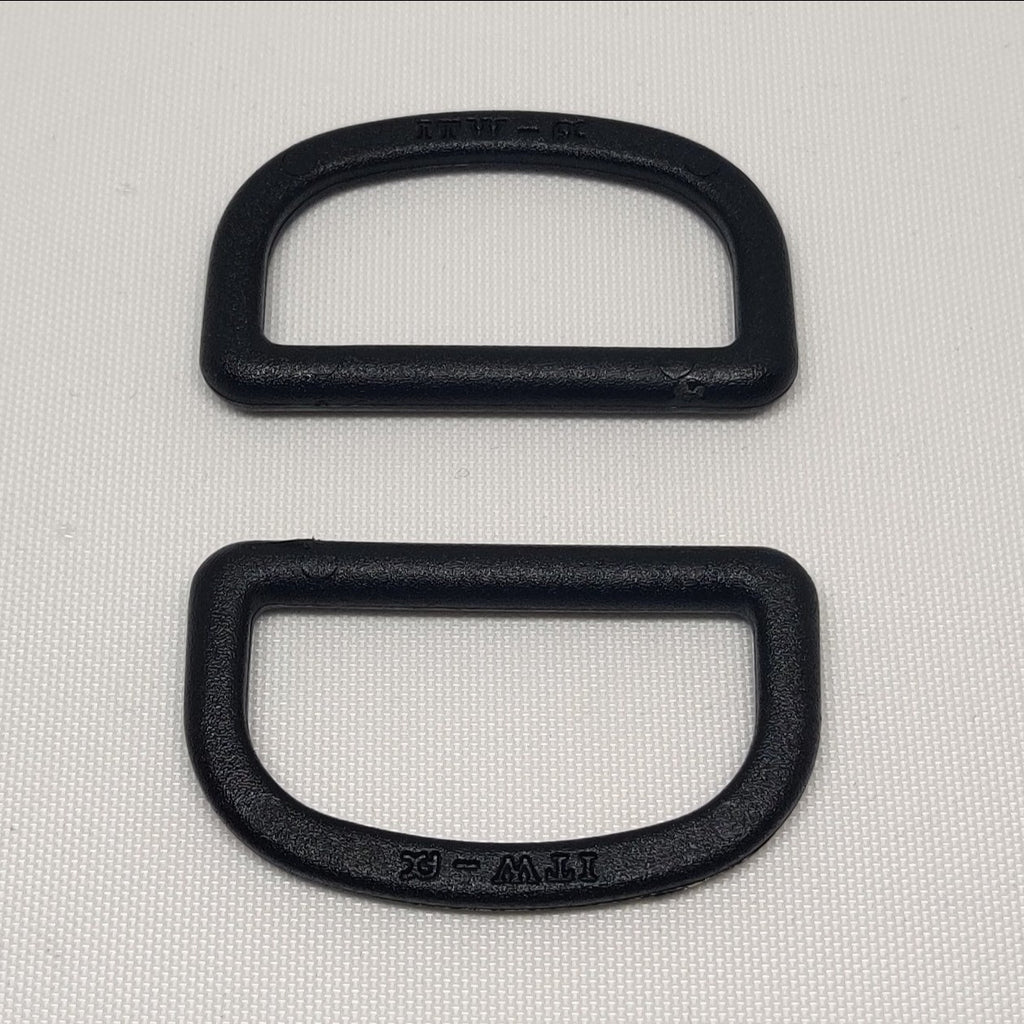 Black plastic 40 millimetre D ring  from ITW Nexus