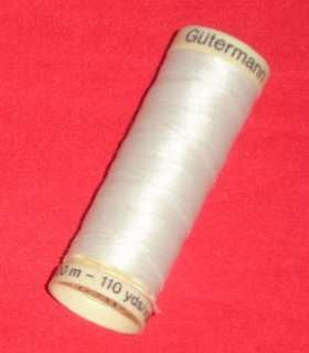 White Gutermann polyester thread 