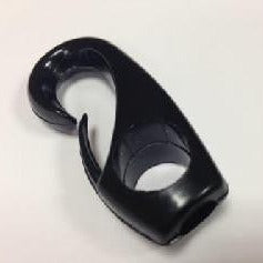 Black plastic 8 millimetre shockcord hook