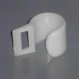 White plastic loop tent clip