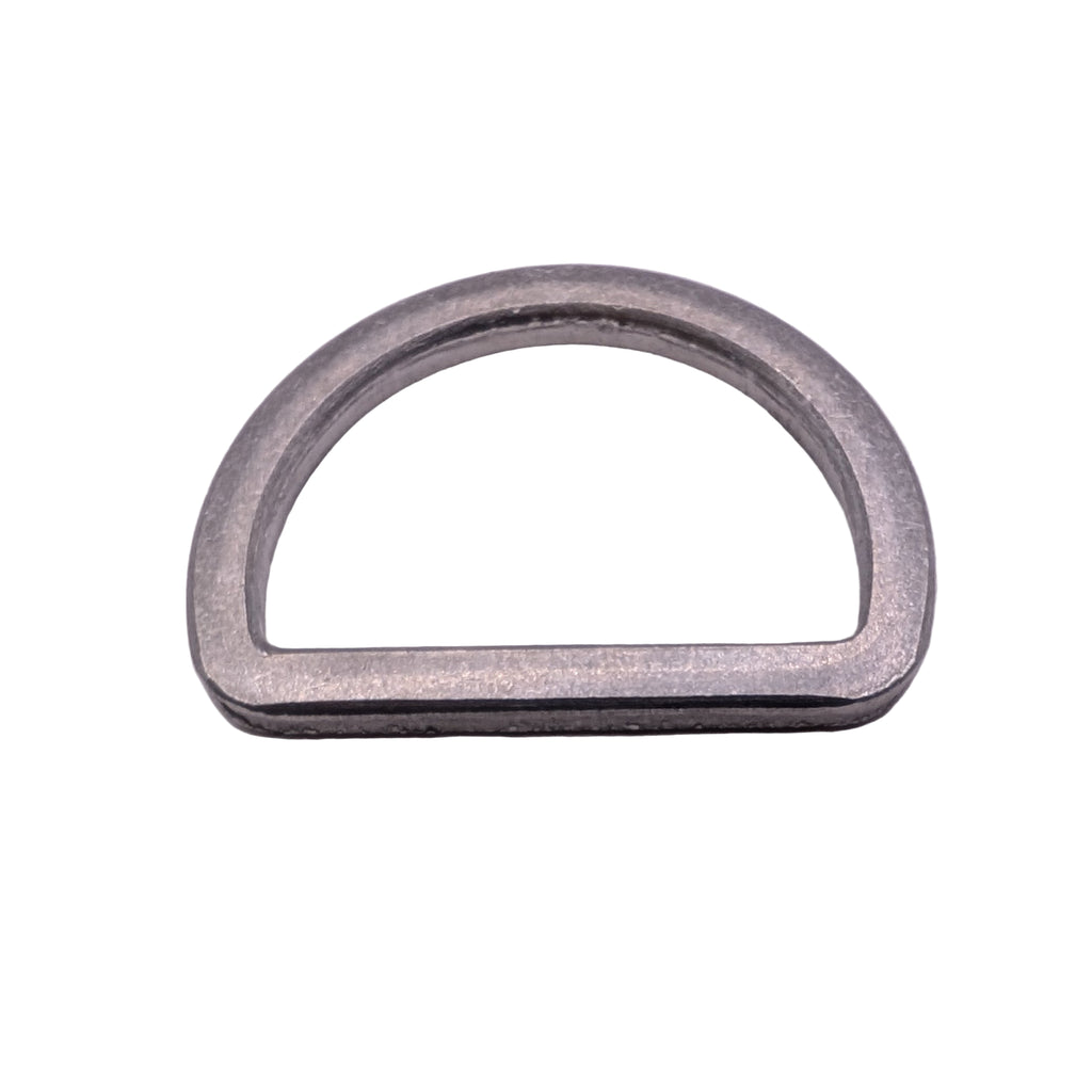 Metal D-ring on a white background

