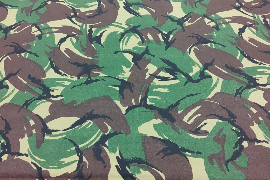 Lime tinged woodland camouflage heavy duty nylon, limited stock