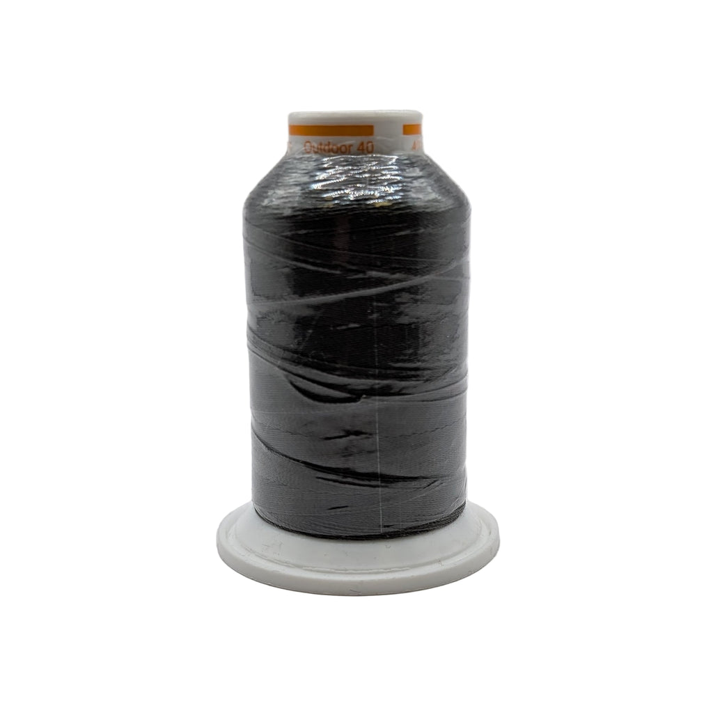 Spool of charcoal outdoor 40 thread on a white background