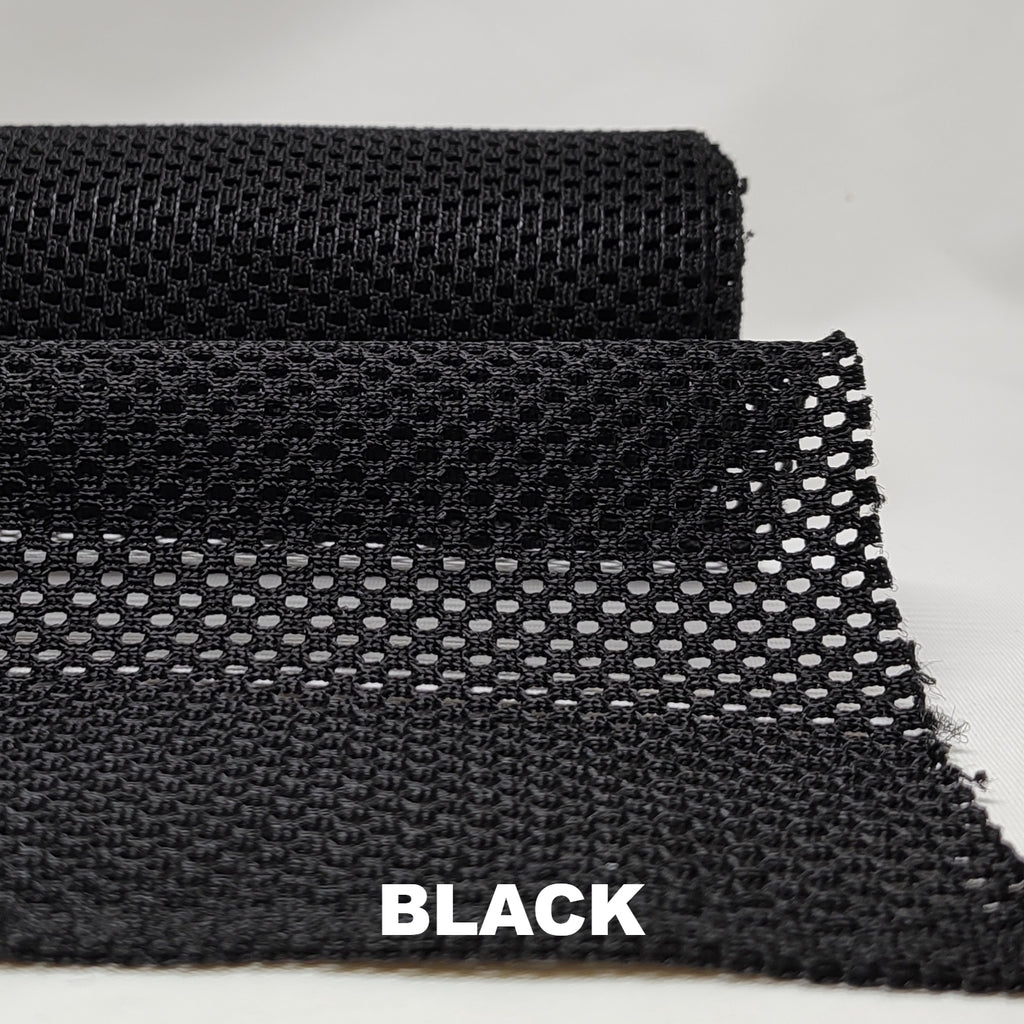 Black polyester knit mesh