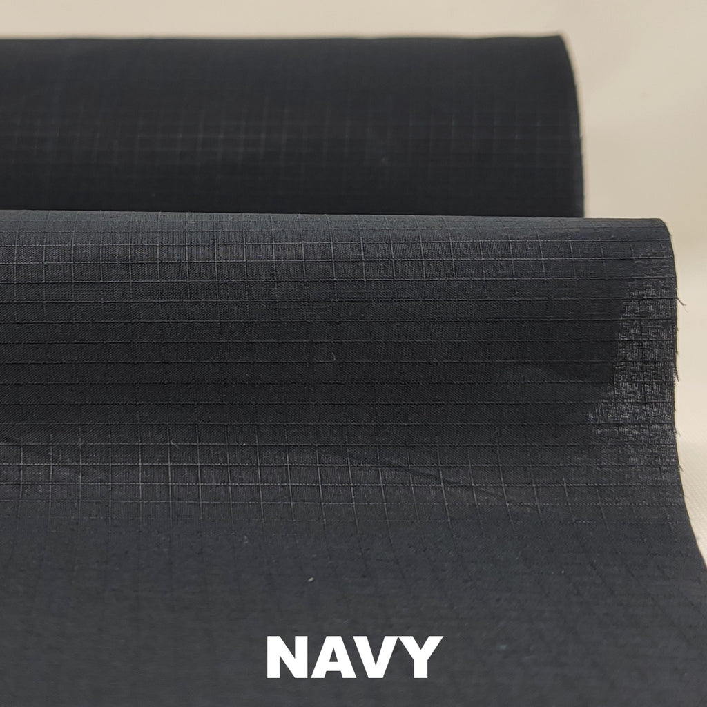Navy blue dry wax ripstop cotton