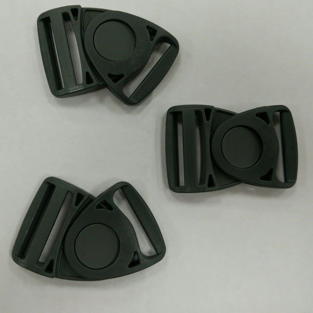 Grey plastic 40 millimetre Swinghead centre release buckles