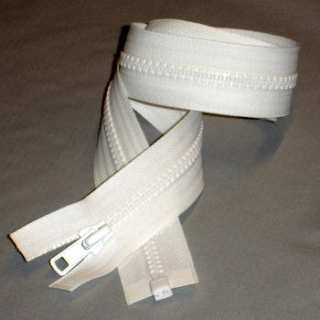 White 6 millimetre open ended chain zip