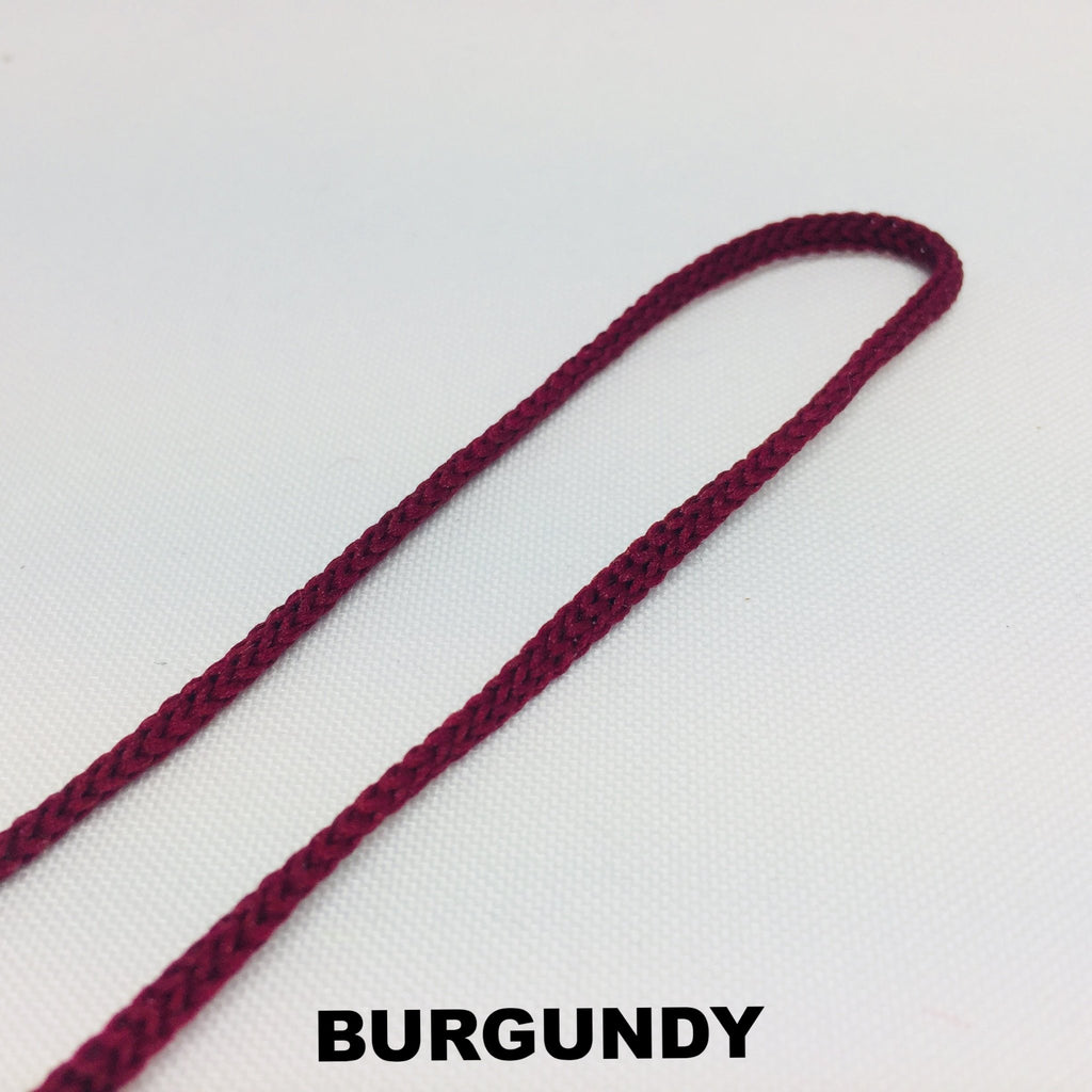 Burgundy 2.5 millimetre anorak cord for clothing drawstrings