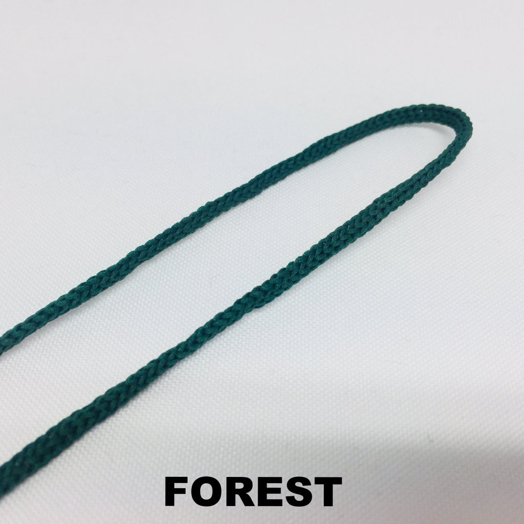 Forest green 2.5 millimetre anorak cord for clothing drawstrings