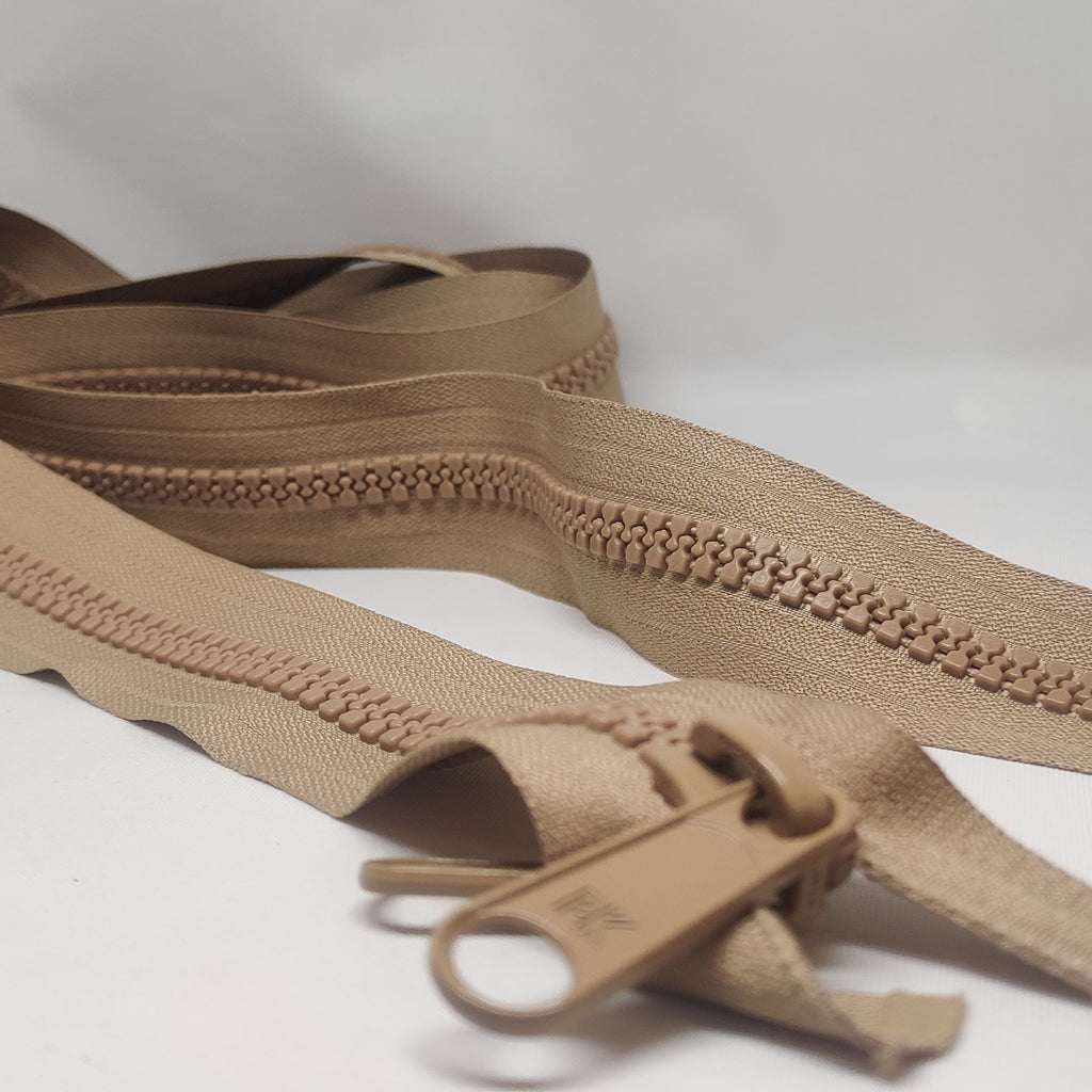 Beige open ended 152 centimetre chain zip