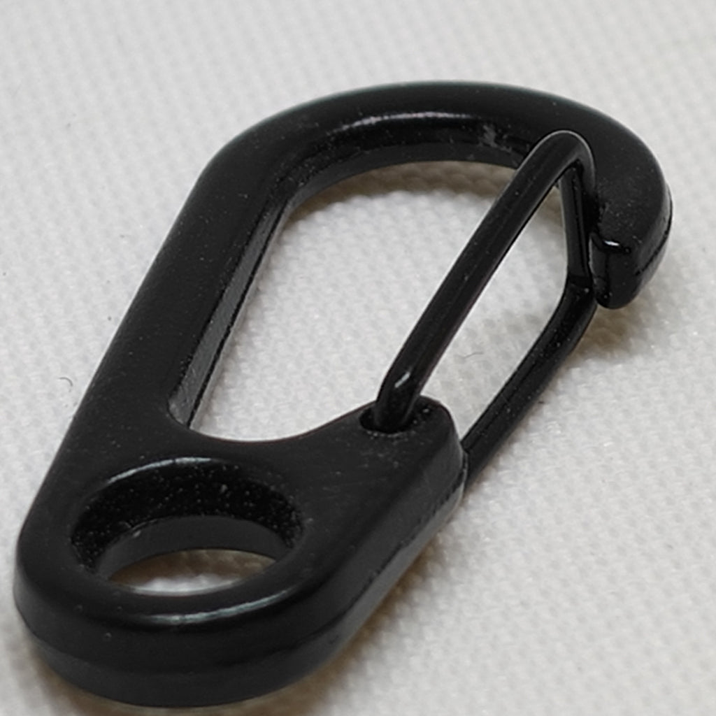 30 millimetre black plastic carabiner clip