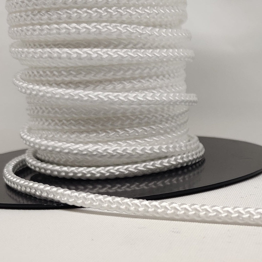 White soft braid 4 millimetre polypropylene cord
