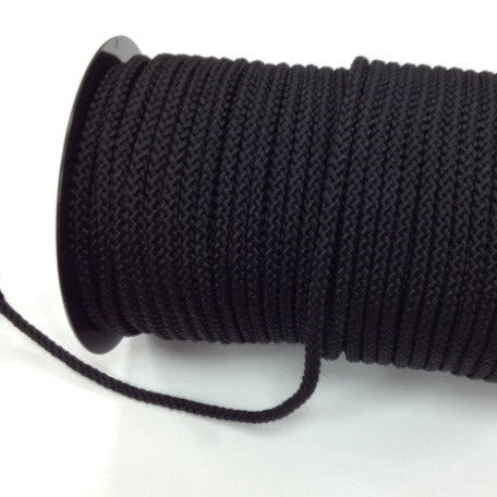 Black soft braid 5 millimetre polypropylene cord