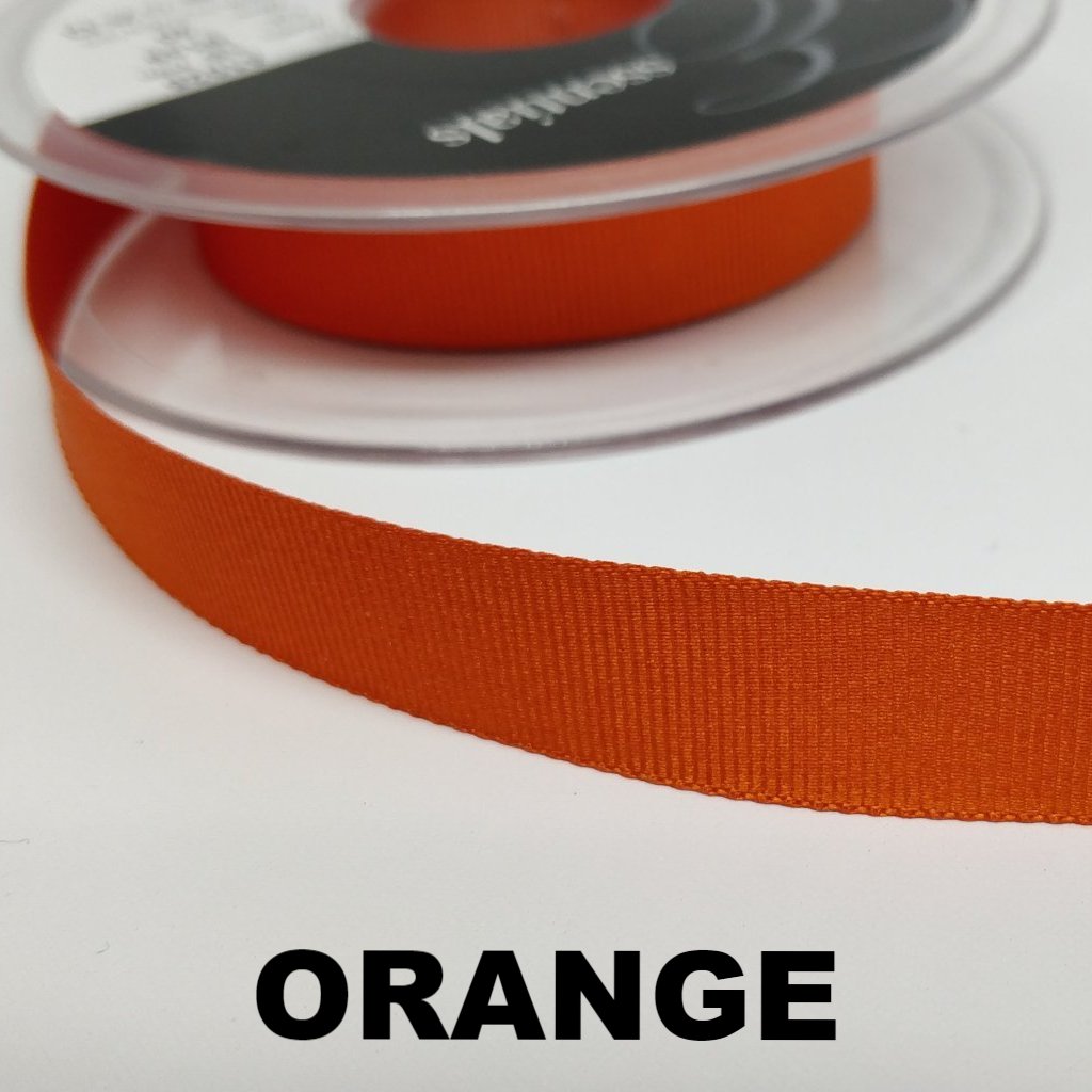 Orange 16 millimetre grosgrain ribbon tape