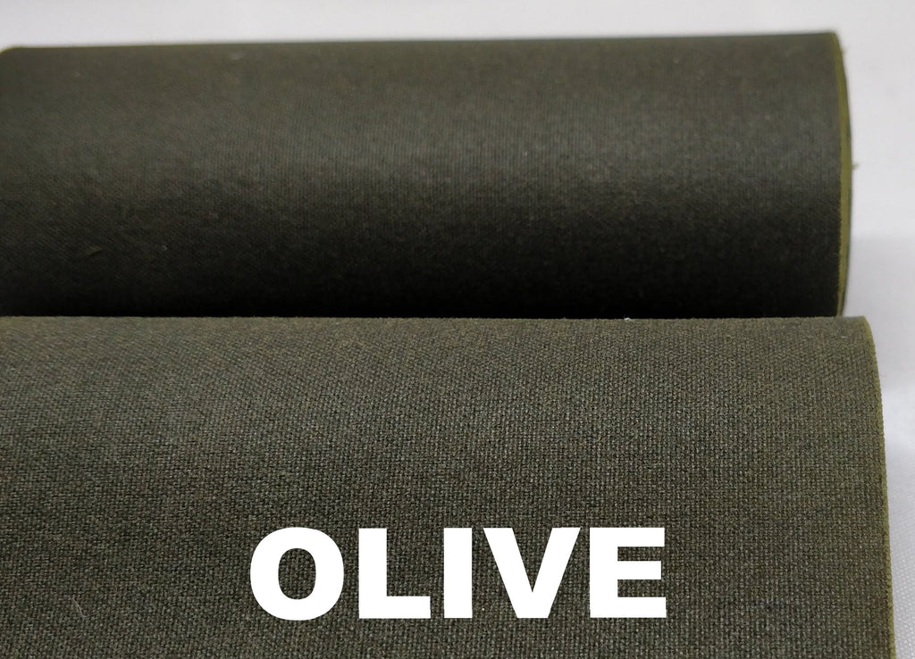 Olive medium weight waxed cotton from British Millerain