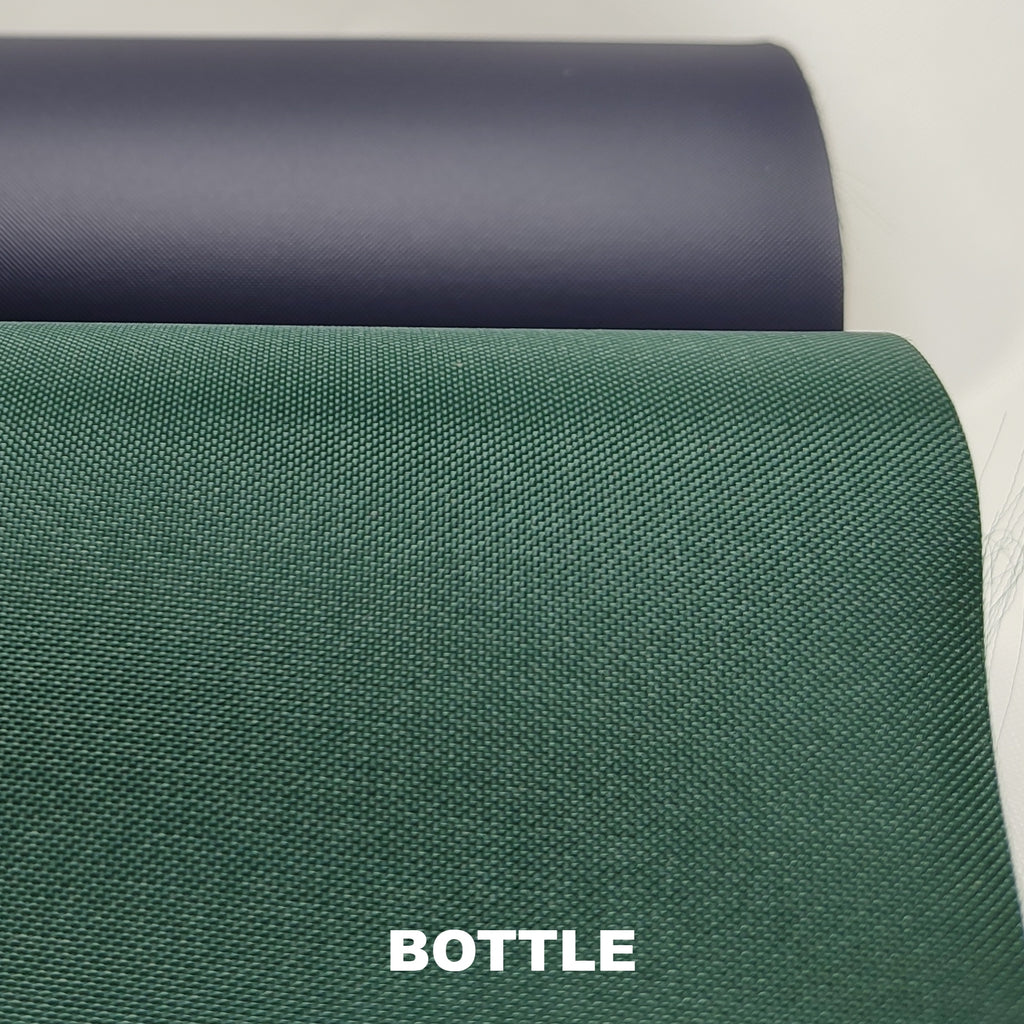 Bottle green PVC coated waterproof fabric, limited clearance