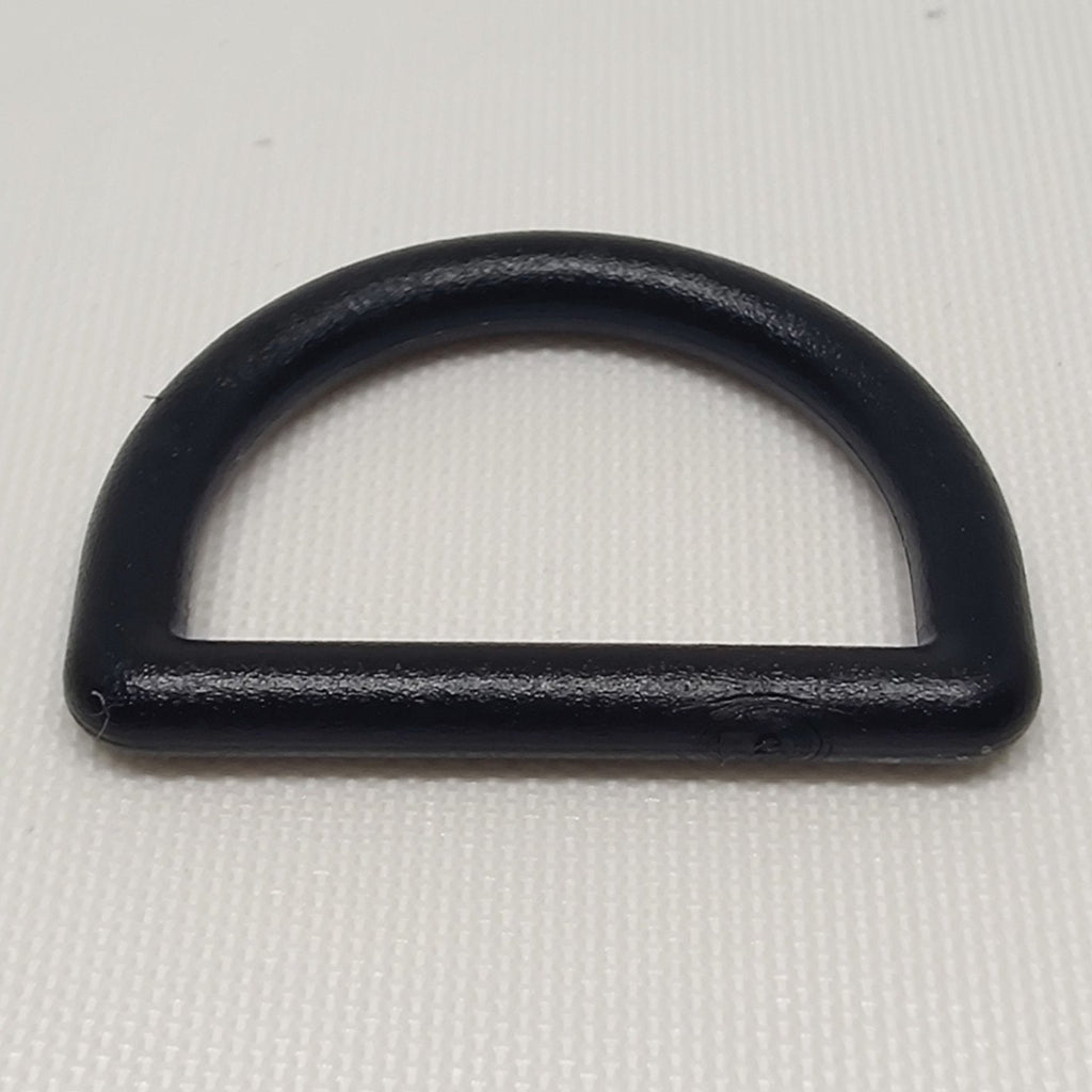 Black plastic 12 millimetre D-shaped ring