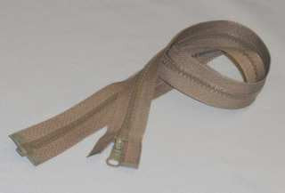 Khaki 6 millimetre open ended chain zip