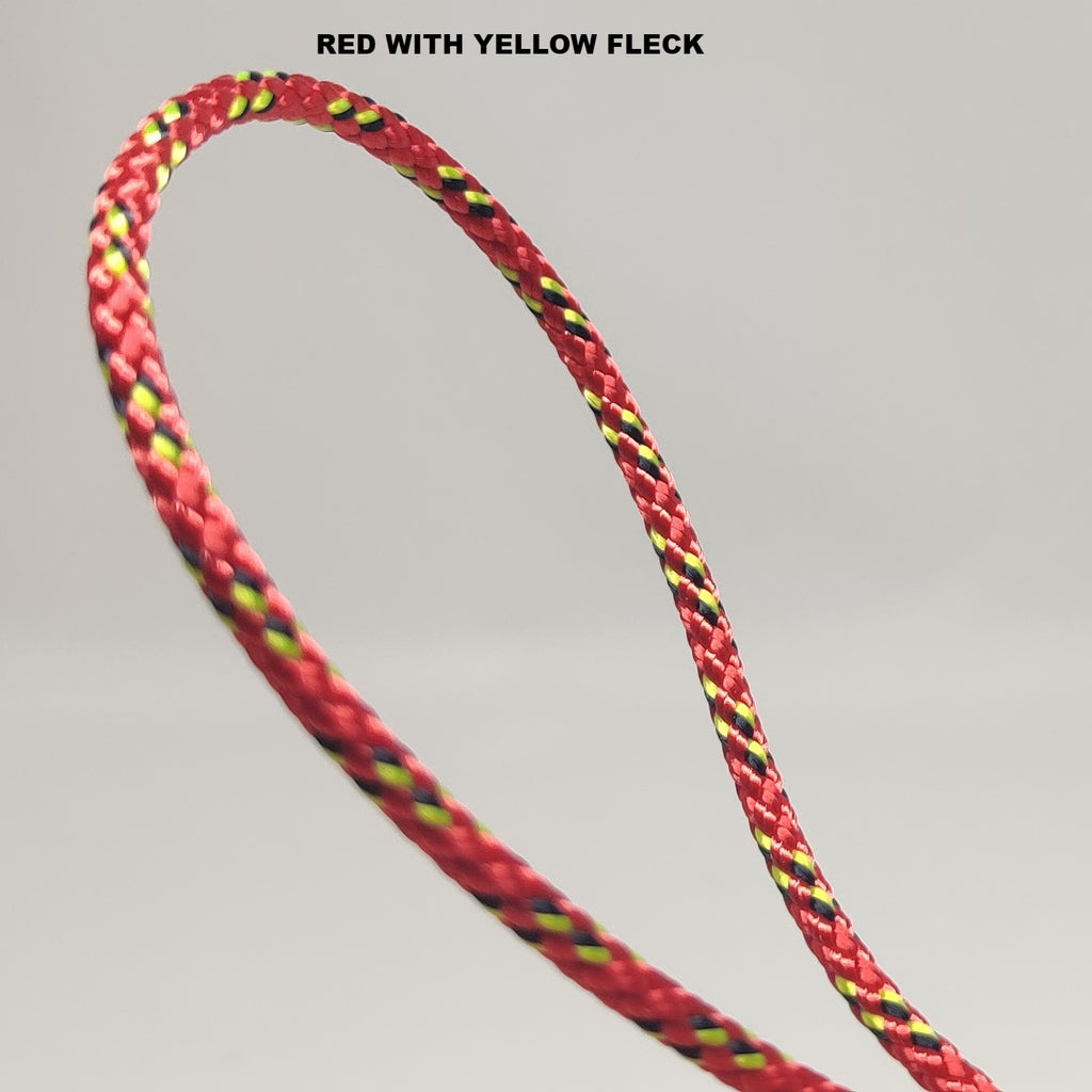 Red dinghy dyneema cord with black and yellow fleck, 3 millimetres