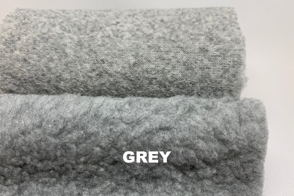 Grey fibrepile sherpa fleece