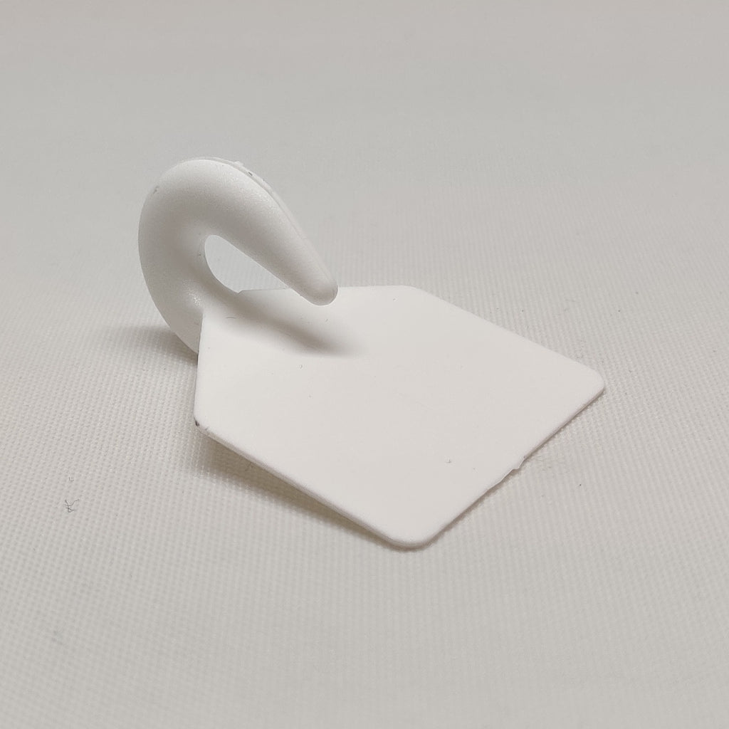 White plastic sew on hook