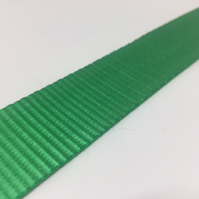 Green traditional weave 25 millimetre polyester webbing