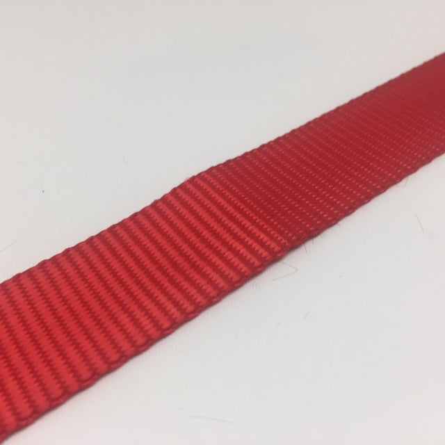 Red traditional weave 25 millimetre polyester webbing