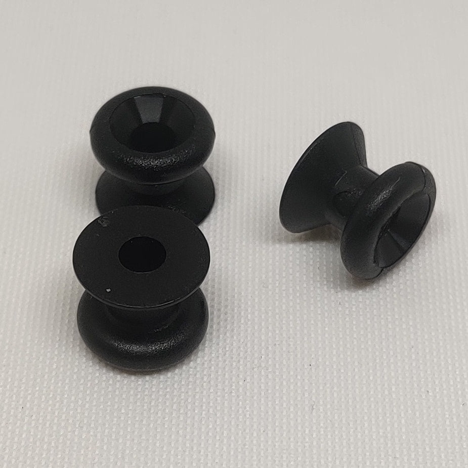 Black plastic small lacing buttons