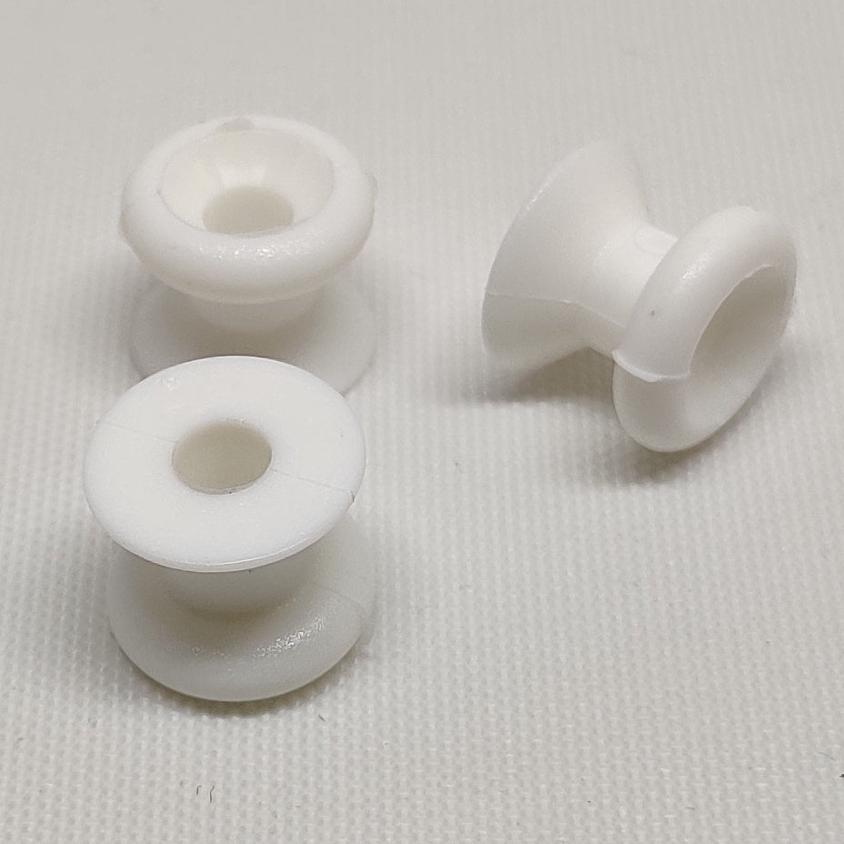 White plastic small lacing buttons