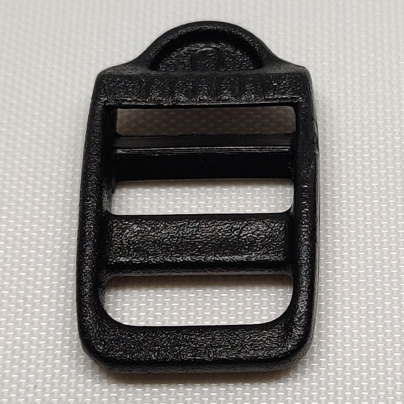 Black plastic 20 millimetre ladderlock buckle from ITW Nexus