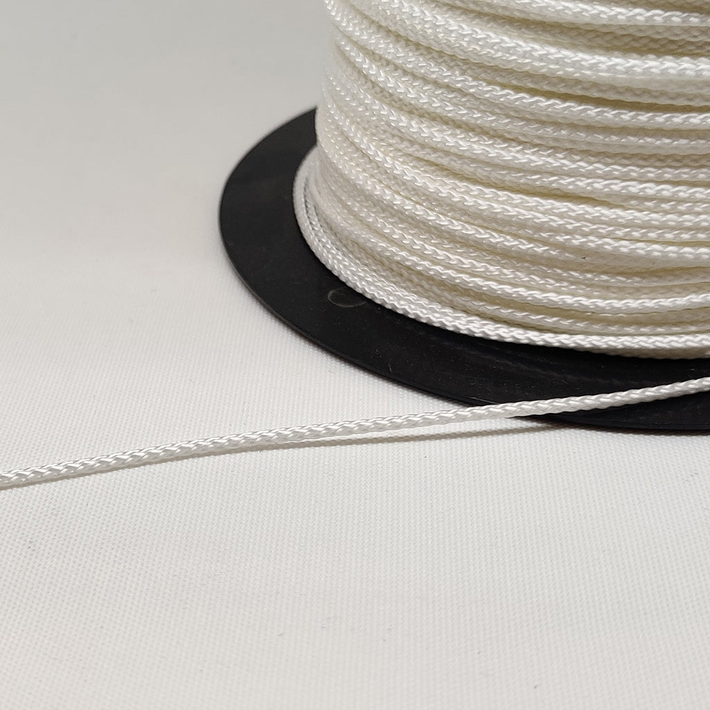White polyester plait 1.4 millimetre  cord