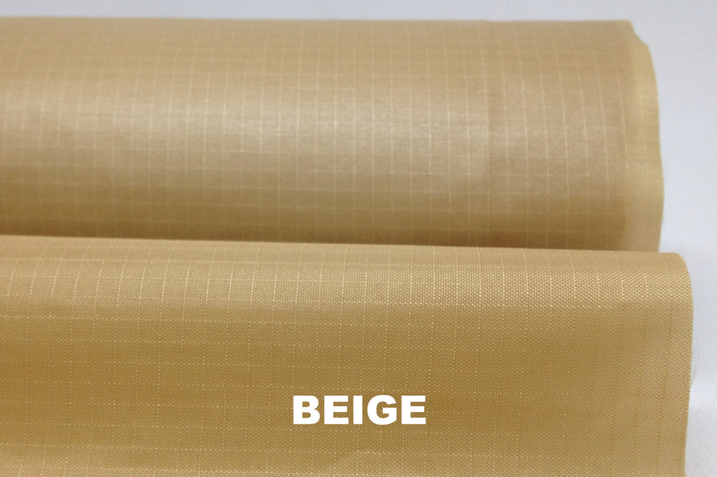 Beige PU-coated waterproof ripstop nylon