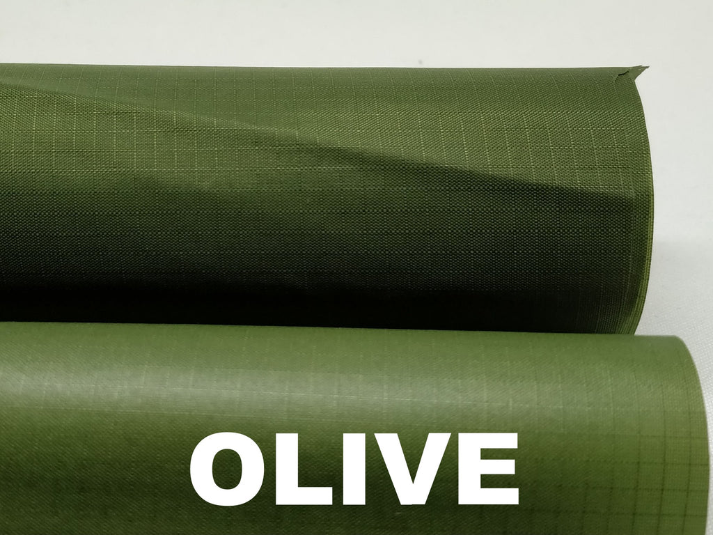 Olive green PU-coated waterproof ripstop nylon