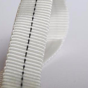 White tubular webbing from Profabrics