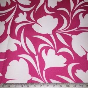 Cerise floral print PU coated polyester